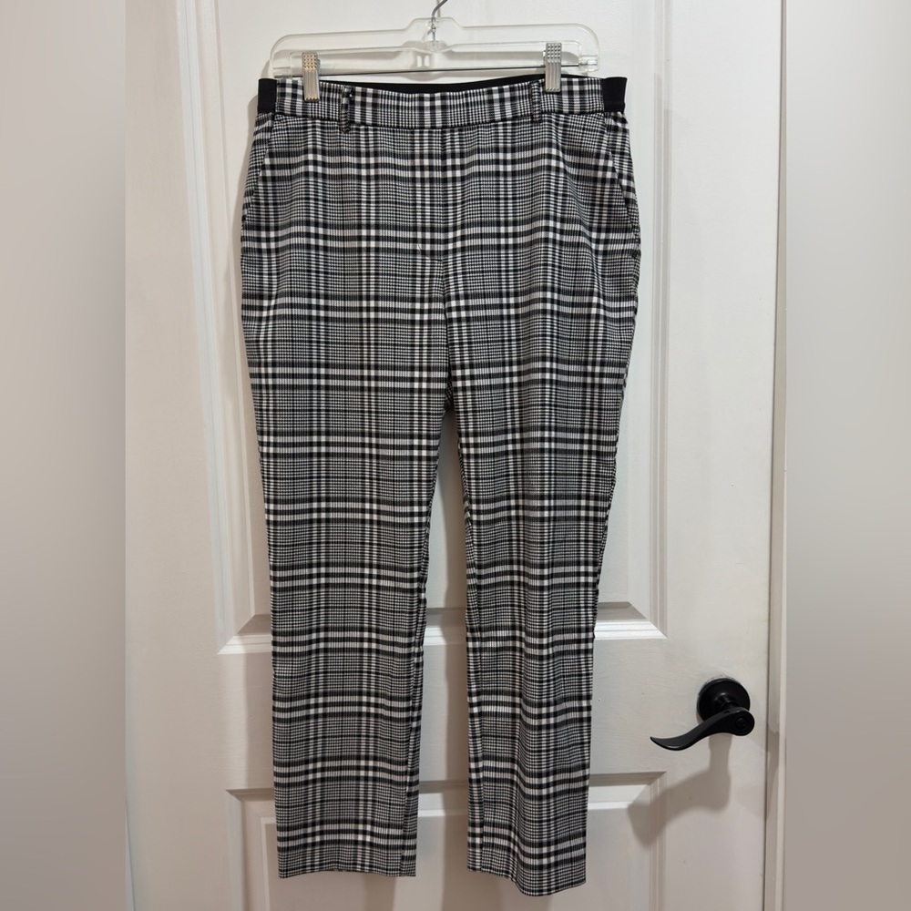 H&M Business Casual Plaid Dress Pull-On Pants/Slacks/Trousers